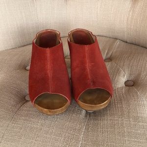 Anthropologie KDB Wooden Clog Sandals